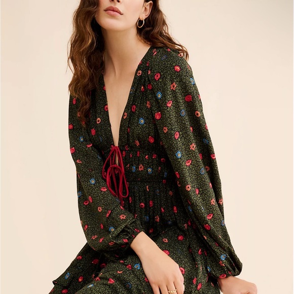 FP Movement by Free People Floral Maxi Dress - Black/red and yellow/dots - Picture 3 of 5